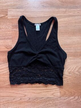 Bozzolo Black Ribbed Tank Top
